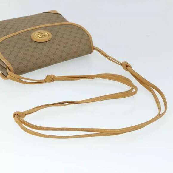 GUCCI Micro GG Canvas Shoulder Bag PVC Leather Beige 007 92 5548 Auth th3994 - Picture 8 of 16